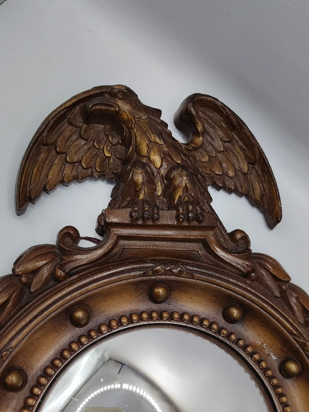 Vintage Syroco American Eagle Convex Mirror 13